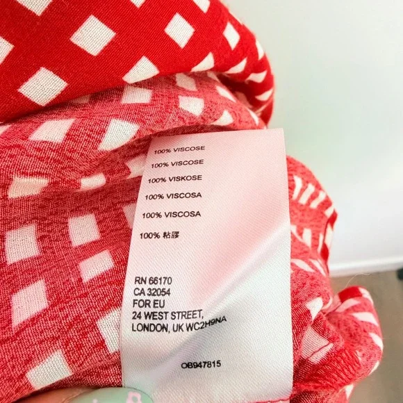 Maeve Anthropologie Red White Gingham Check V-Neck Mini Dress XS Picnic Spring - Picture 6 of 7